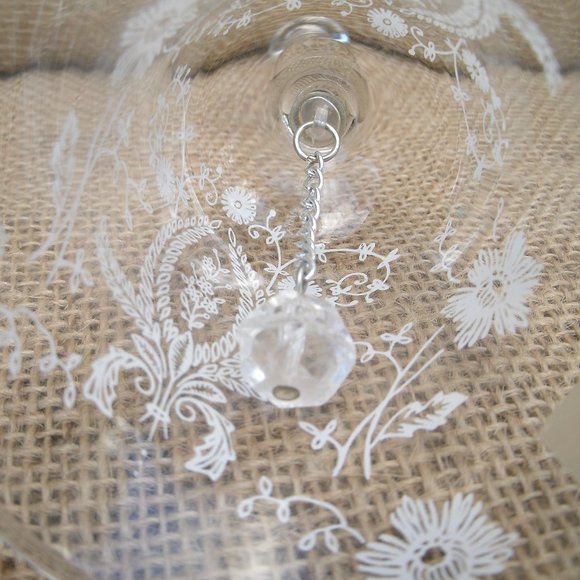Vintage Viking Glass White Floral Design Bell - Picture 10 of 16